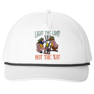 Light The Lamp Not The Rat Christmas Funny Holiday Rat Snapback Five-Panel Rope Hat