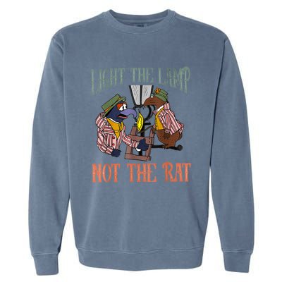 Light The Lamp Not The Rat Christmas Funny Holiday Rat Garment-Dyed Sweatshirt