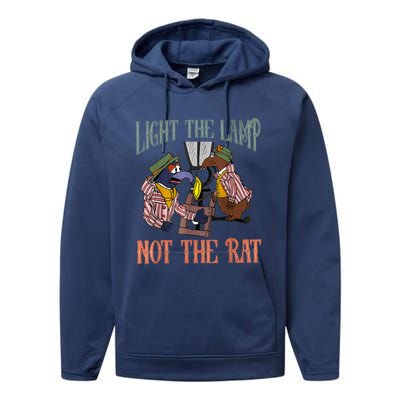 Light The Lamp Not The Rat Christmas Funny Holiday Rat Performance Fleece Hoodie