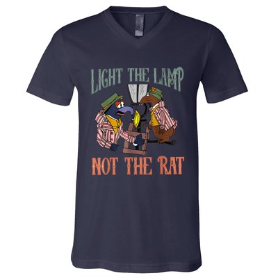 Light The Lamp Not The Rat Christmas Funny Holiday Rat V-Neck T-Shirt