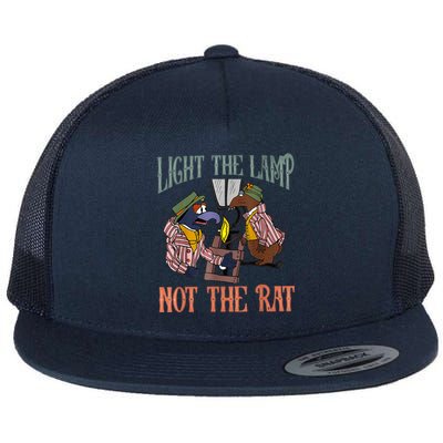 Light The Lamp Not The Rat Christmas Funny Holiday Rat Flat Bill Trucker Hat