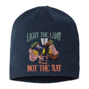 Light The Lamp Not The Rat Christmas Funny Holiday Rat Sustainable Beanie