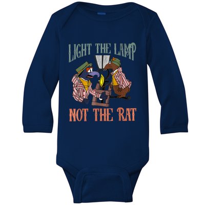 Light The Lamp Not The Rat Christmas Funny Holiday Rat Baby Long Sleeve Bodysuit