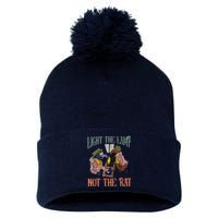 Light The Lamp Not The Rat Christmas Funny Holiday Rat Pom Pom 12in Knit Beanie