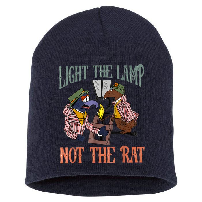 Light The Lamp Not The Rat Christmas Funny Holiday Rat Short Acrylic Beanie