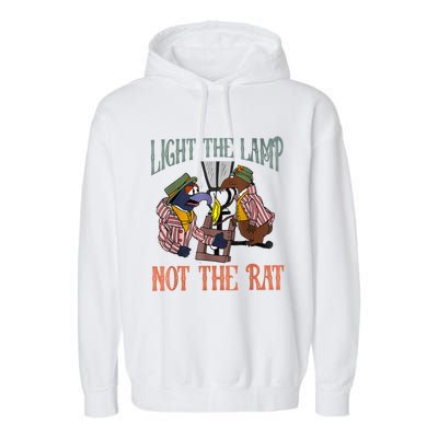 Light The Lamp Not The Rat Christmas Funny Holiday Rat Garment-Dyed Fleece Hoodie