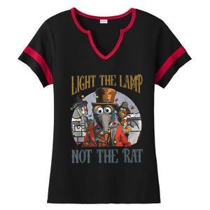 Light The Lamp Not The Rat Christmas Funny Holiday Rat Ladies Halftime Notch Neck Tee