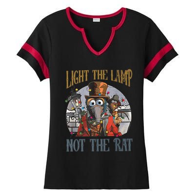 Light The Lamp Not The Rat Christmas Funny Holiday Rat Ladies Halftime Notch Neck Tee