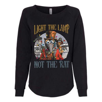 Light The Lamp Not The Rat Christmas Funny Holiday Rat Womens California Wash Sweatshirt