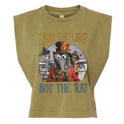 Light The Lamp Not The Rat Christmas Funny Holiday Rat Garment-Dyed Women's Muscle Tee