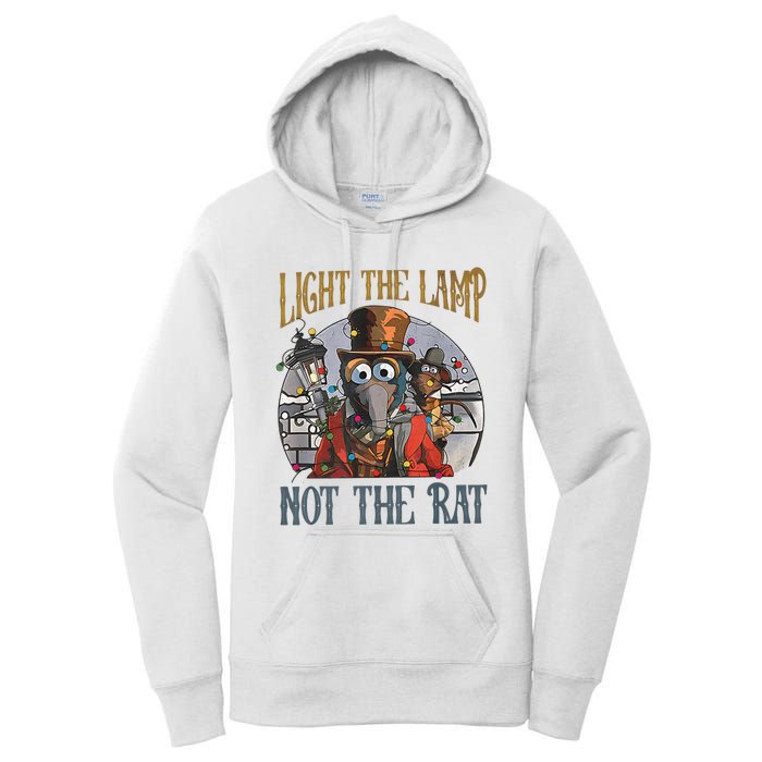 Light The Lamp Not The Rat Christmas Funny Holiday Rat Women's Pullover Hoodie