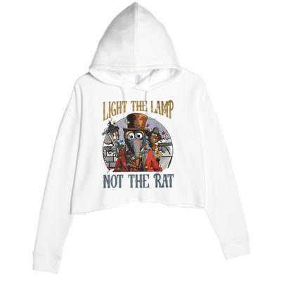 Light The Lamp Not The Rat Christmas Funny Holiday Rat Crop Fleece Hoodie