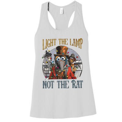 Light The Lamp Not The Rat Christmas Funny Holiday Rat Women's Racerback Tank