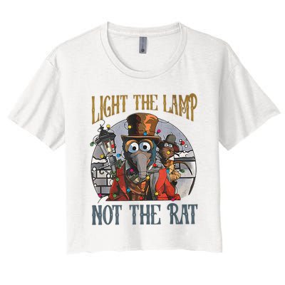 Light The Lamp Not The Rat Christmas Funny Holiday Rat Women's Crop Top Tee