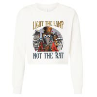 Light The Lamp Not The Rat Christmas Funny Holiday Rat Cropped Pullover Crew