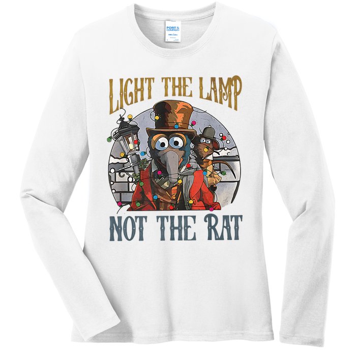 Light The Lamp Not The Rat Christmas Funny Holiday Rat Ladies Long Sleeve Shirt