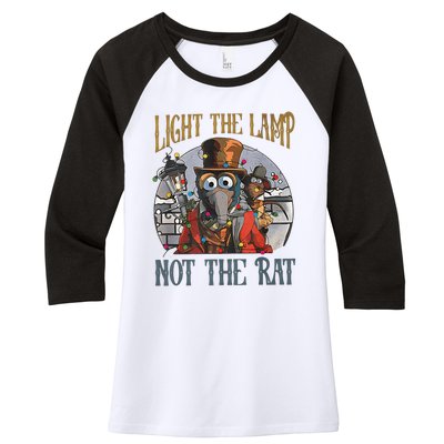 Light The Lamp Not The Rat Christmas Funny Holiday Rat Women's Tri-Blend 3/4-Sleeve Raglan Shirt