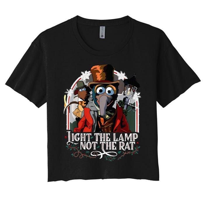 Light The Lamp Not The Rat Christmas Women's Crop Top Tee