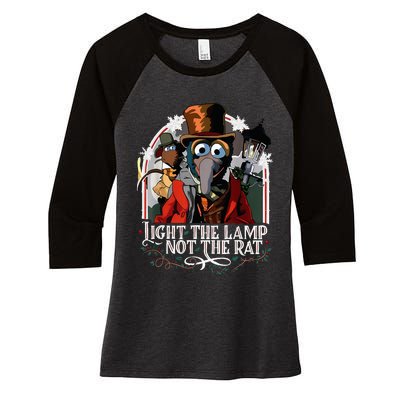 Light The Lamp Not The Rat Christmas Women's Tri-Blend 3/4-Sleeve Raglan Shirt