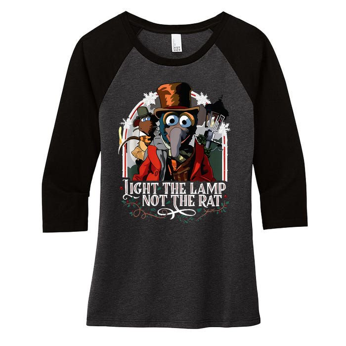 Light The Lamp Not The Rat Christmas Women's Tri-Blend 3/4-Sleeve Raglan Shirt