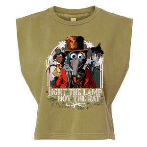 Light The Lamp Not The Rat Christmas Garment-Dyed Women's Muscle Tee