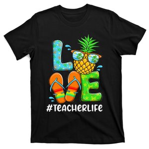 Love Teacher Life Chritsmas In July Summer Pineapple T-Shirt