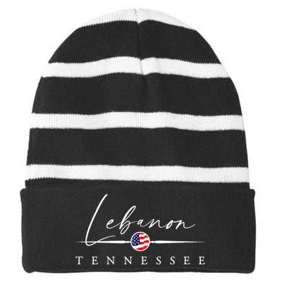 Lebanon Tennessee Striped Beanie with Solid Band