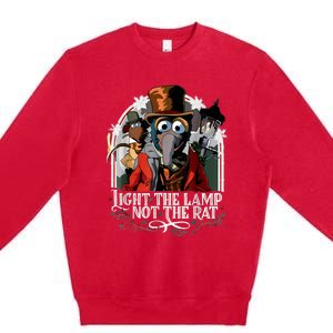 Light The Lamp Not The Rat Christmas Premium Crewneck Sweatshirt