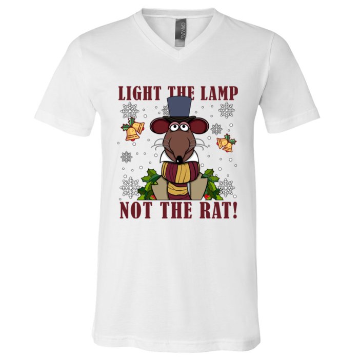 Light The Lamp Not The Rat The Muppet Christmas V-Neck T-Shirt