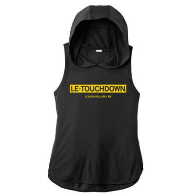 Le Touchdown Leshon Williams Ladies PosiCharge Tri-Blend Wicking Draft Hoodie Tank