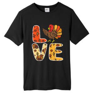 Love Turkey Leaves Autumn Fall Thanksgiving Tall Fusion ChromaSoft Performance T-Shirt