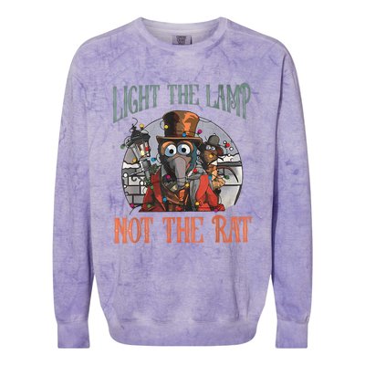 Light The Lamp Not The Rat Christmas Funny Holiday Rat Colorblast Crewneck Sweatshirt