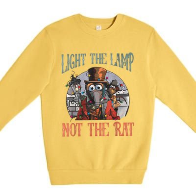 Light The Lamp Not The Rat Christmas Funny Holiday Rat Premium Crewneck Sweatshirt