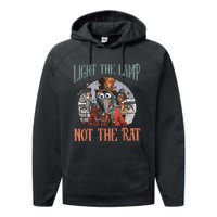 Light The Lamp Not The Rat Christmas Funny Holiday Rat Performance Fleece Hoodie