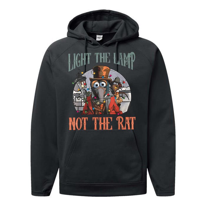 Light The Lamp Not The Rat Christmas Funny Holiday Rat Performance Fleece Hoodie