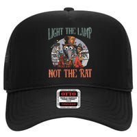 Light The Lamp Not The Rat Christmas Funny Holiday Rat High Crown Mesh Back Trucker Hat