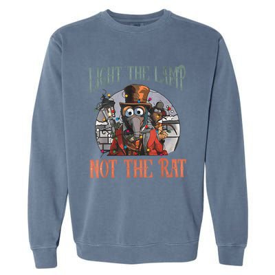 Light The Lamp Not The Rat Christmas Funny Holiday Rat Garment-Dyed Sweatshirt