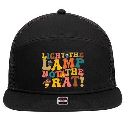 Light The Lamp Not The Rat Groovy 7 Panel Mesh Trucker Snapback Hat