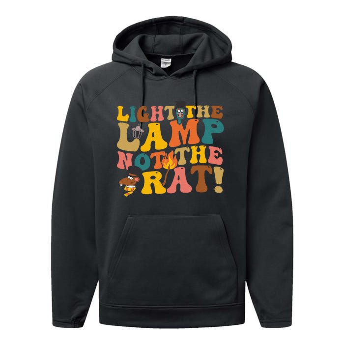 Light The Lamp Not The Rat Groovy Performance Fleece Hoodie