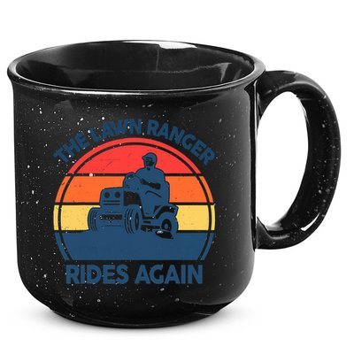 Lawn-Mowing The Lawn Ranger Rides Again Mower Gift Funny Dad 15oz Campfire Ceramic Mug