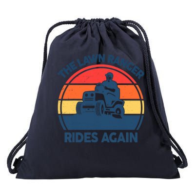 Lawn-Mowing The Lawn Ranger Rides Again Mower Gift Funny Dad Drawstring Bag