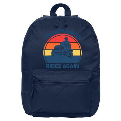 Lawn-Mowing The Lawn Ranger Rides Again Mower Gift Funny Dad 16 in Basic Backpack