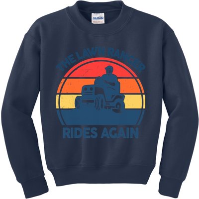 Lawn-Mowing The Lawn Ranger Rides Again Mower Gift Funny Dad Kids Sweatshirt