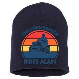 Lawn-Mowing The Lawn Ranger Rides Again Mower Gift Funny Dad Short Acrylic Beanie