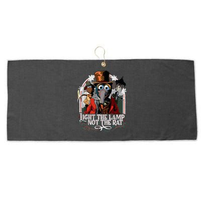 Light The Lamp Not The Rat Christmas Large Microfiber Waffle Golf Towel