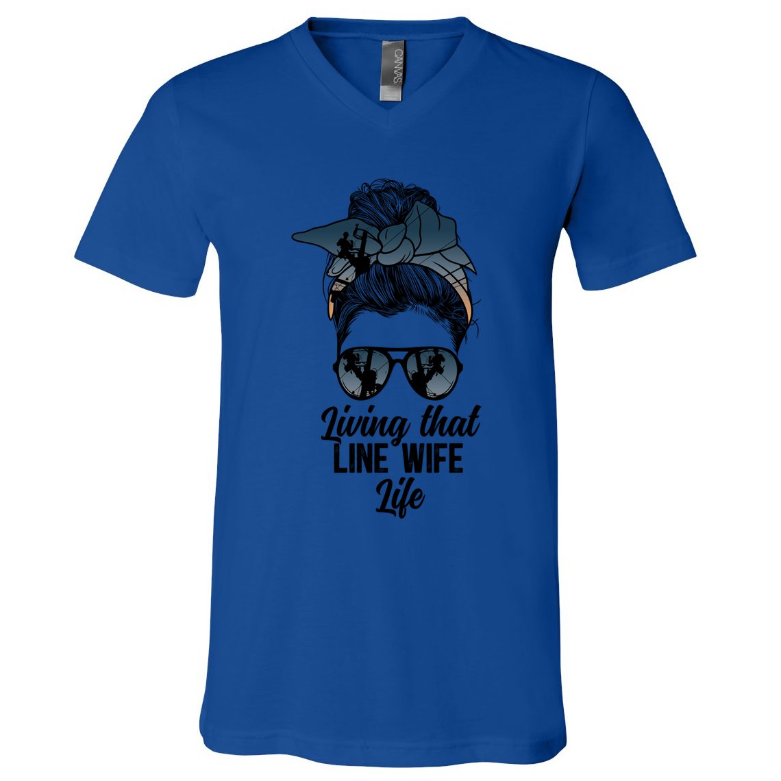 Living That Line Wife Life Line Wife Of A Line Gift V-Neck T-Shirt
