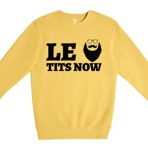 Le Titsnow Le Tits Now Ugly Christmas Let It Snow Gift Premium Crewneck Sweatshirt