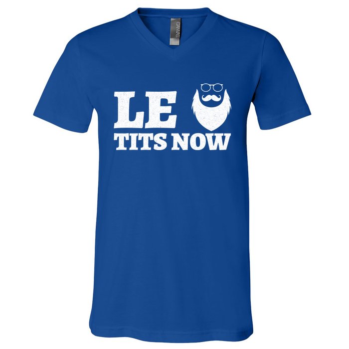 Le Titsnow Le Tits Now Ugly Christmas Let It Snow Gift V-Neck T-Shirt