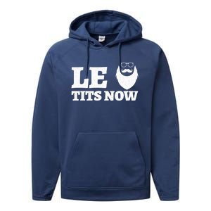 Le Titsnow Le Tits Now Ugly Christmas Let It Snow Gift Performance Fleece Hoodie