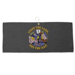 Light The Lamp Not The Rat Large Microfiber Waffle Golf Towel